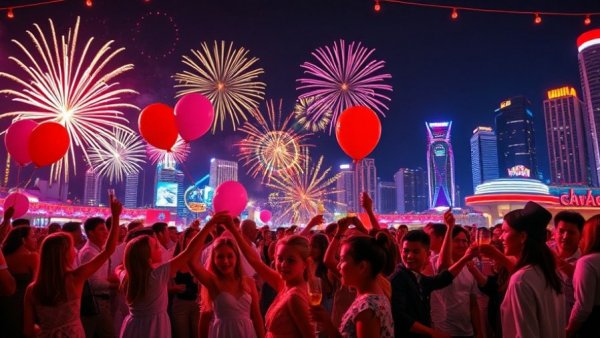 Colorful New Year’s Eve events in Houston with fireworks and celebrations.