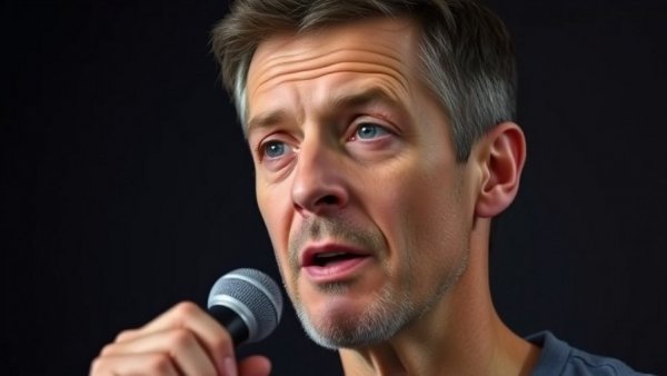 Mature man speaking about natural drink to support liver health.