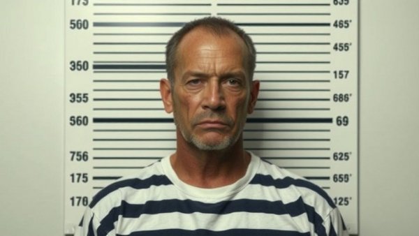 Mugshot related to Kerrville bank robbery attempt, man in prison uniform.