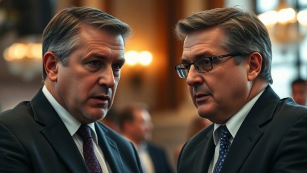 Discussion on Durbin Amendment impact on small banks, two men engaged.