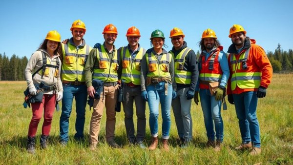 San Antonio urban foresters group smiling in an open area.