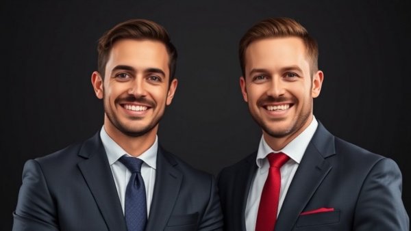 Two men in suits on a promotional poster about how your environment controls your habits.