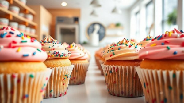 Sprinkles Cupcakes Closure display with colorful cupcakes in bakery.