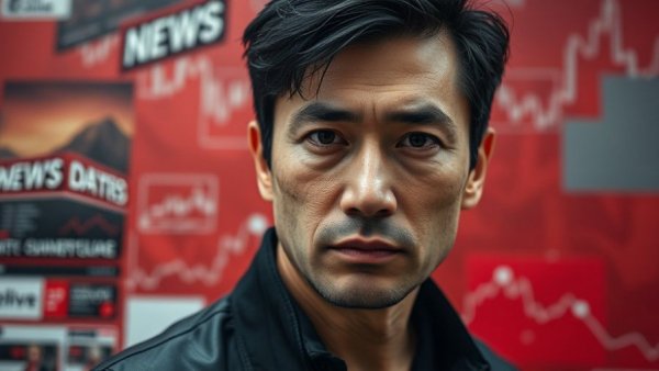 San Antonio local news studio portrait with red and gray background.