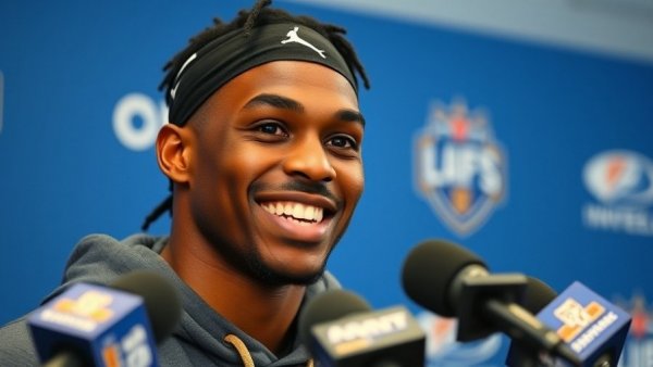 Dallas Cowboys vs. New York Giants Week 18 Analysis with smiling athlete at press conference.