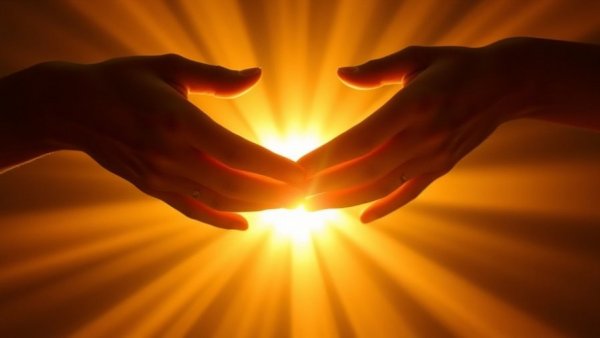 Hands reaching towards light, symbolizing harmony and connection.