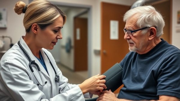 Healthcare professional checking patient's blood pressure, highlighting healthcare cost anxiety in San Antonio.