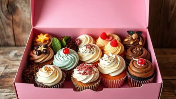 Decorative cupcakes in a box, Austin lifestyle inspired.