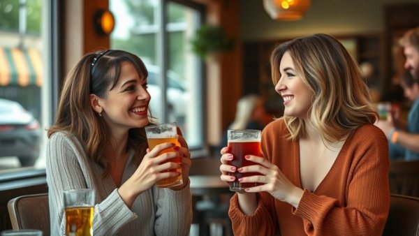 Two women enjoying Dry January in Austin with colorful drinks.