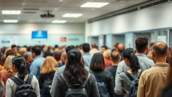 Californians Replace Real IDs, crowded DMV with many people in line.