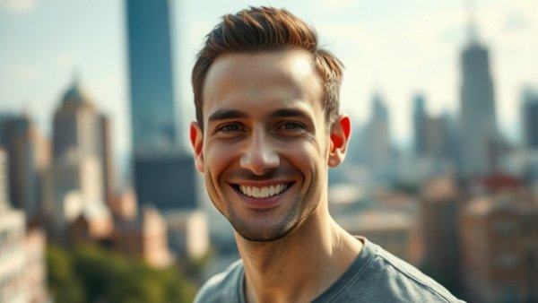 Smiling man with casual expression at family reunions.