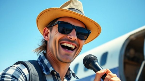 Dallas Cowboys travel experience with person outdoors near airplane.