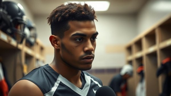 Dallas Cowboys player interview in locker room, season reflections.