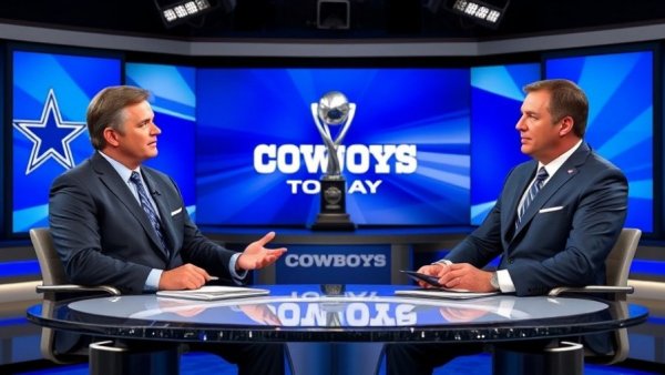 Cowboys loss discussed by commentators in sports studio.