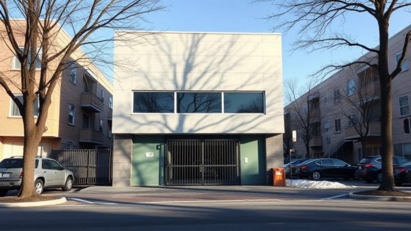 Street view of a closed building related to Austin crime news.