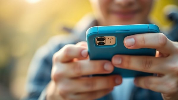 Person using smartphone outdoors, San Antonio phone ban policy concept.