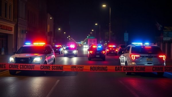 Police vehicles at Houston late-night shooting scene