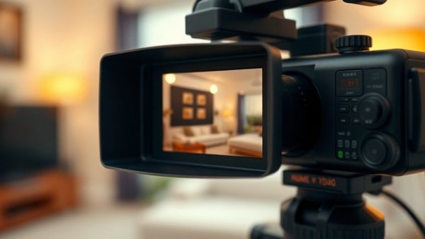 Close-up of video camera filming at San Antonio cultural event.