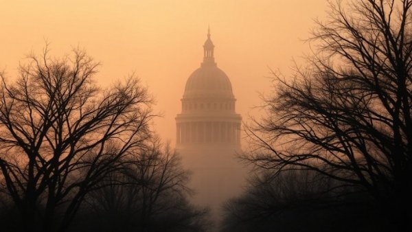 Texas Capitol dome in fog with trees, Texas politics news.