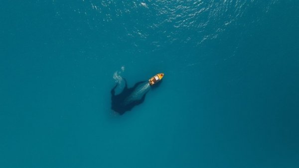 Aerial view of oil spill in ocean highlights pipeline safety violations.
