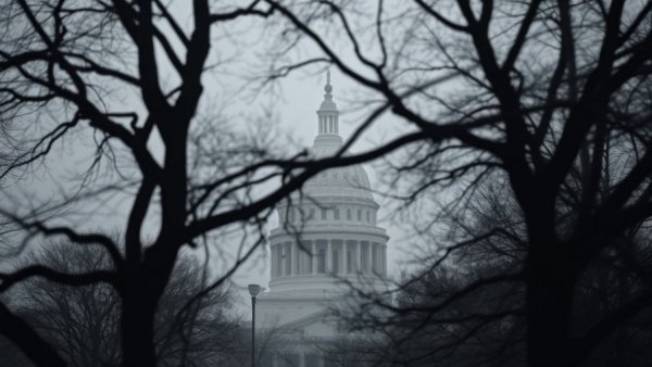 Texas Capitol dome obscured by fog and branches, Texas politics news.