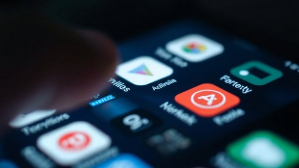 Smartphone screen with app icons, health and wellness.