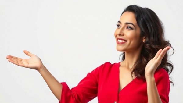 Woman sharing mental health tips with expressive gestures.