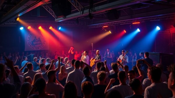 Live band at Empire Control Room performing for an energetic crowd.