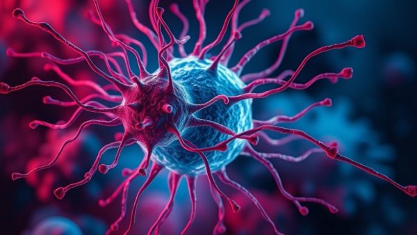 Illustration depicting global cancer surge with cancer cell