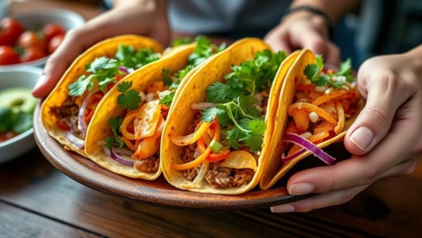 Vibrant taco platter at best taco spots in San Antonio.