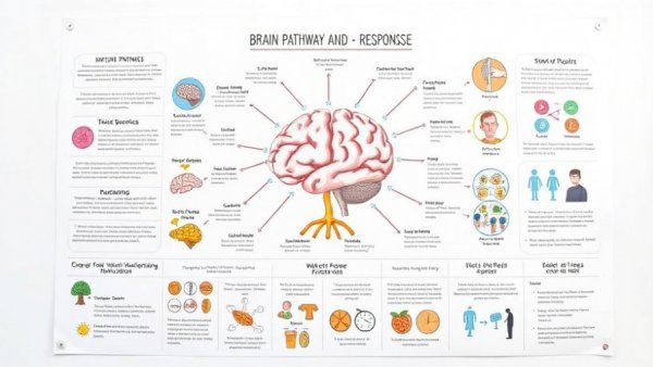 Educational chart about brain pathways and responses, motivation brake concept.