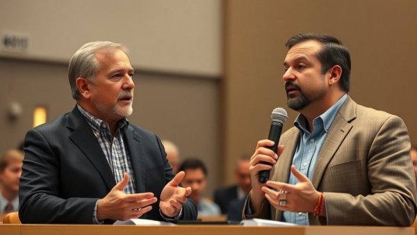 U.S. relations with Colombia depicted through two men speaking.