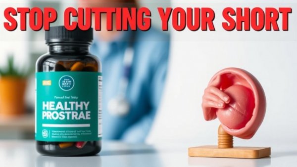 Health supplement and prostate model illustrating worst habit for your prostate.