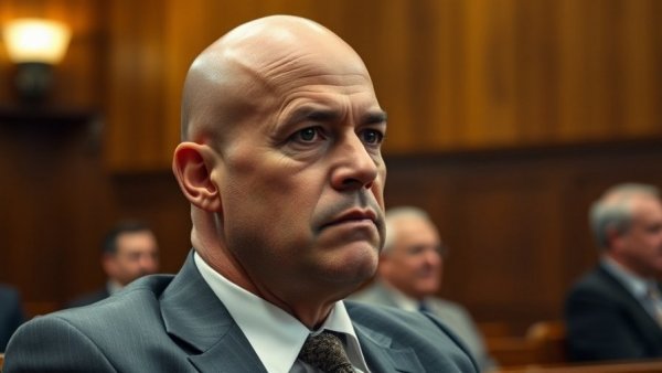 Serious man in courtroom during Minnesota fraud controversy.