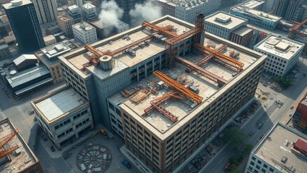 The Rustic demolished for GRB expansion, before and after view.