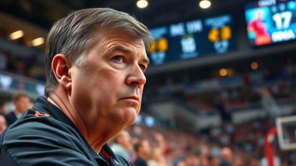 Focused sports coach, serious, observing game, authenticity in sports content.