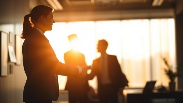 Abstract silhouette of a handshake, representing healthcare private equity dealmaking.