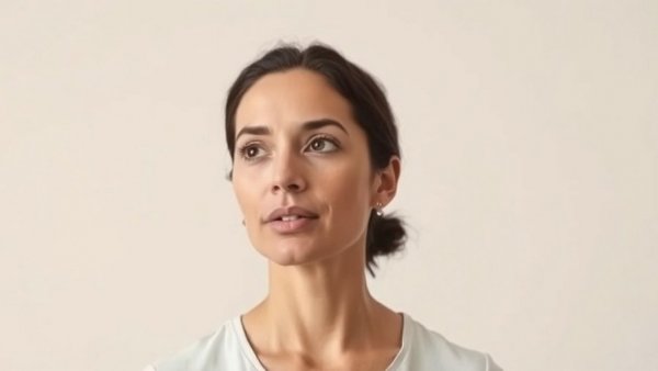 Calm woman discussing mental health techniques for seniors.