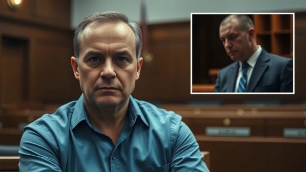 Somber courtroom scene during Uvalde school shooting trial updates.