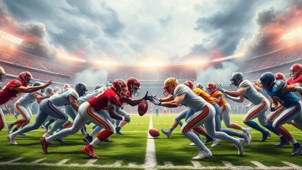 Intense football graphic, Miami vs Indiana, vibrant sports poster.