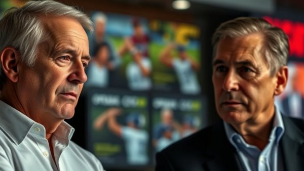 CFP Expansion Debate: Two men discussing the future of college football.