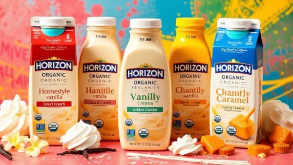 Colorful Horizon Organic Real Dairy Creamers display.