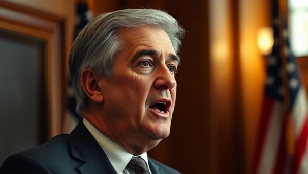 Older man speaking with an American flag backdrop, discussing Trans Athlete Advantages.