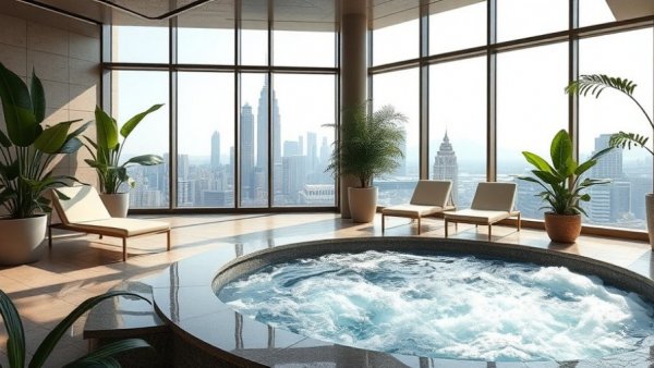 Luxurious Austin spa with city view in wellness guide.