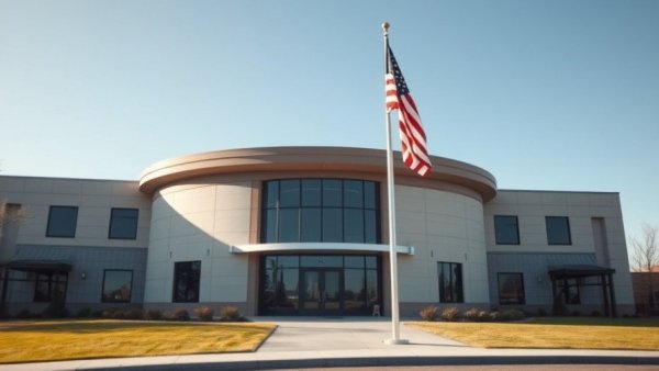 Girl Scout DreamLab in Texas with modern architecture and flag