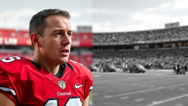 Fernando Mendoza influencer marketing concept with athlete and monochrome figure.