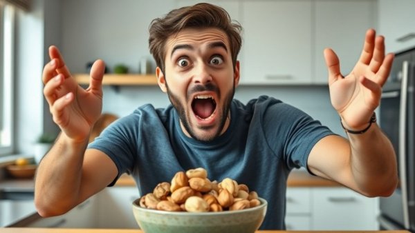 Person showcasing Brazil nuts benefits in a kitchen.