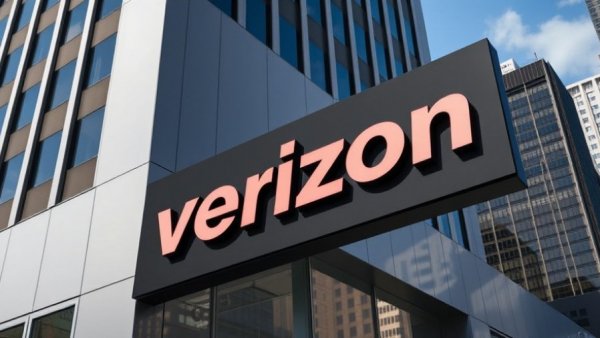 Verizon signage on building exterior amid potential outage.