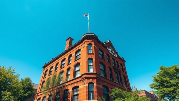 Imperial Sugar building in Sugar Land's historic district, sunny day.