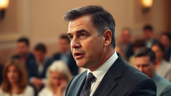 Middle-aged man discussing the dangers of tech on young people in an indoor setting.